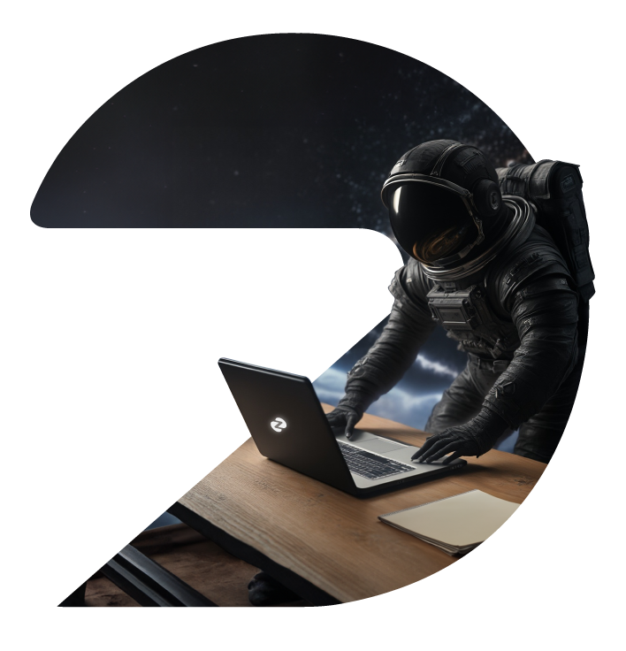 Astronauta en un computador